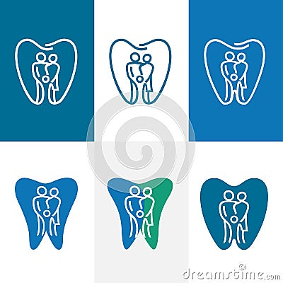 Clean, simple, creative dental clinic logo, icons and design elements. Vector Illustration