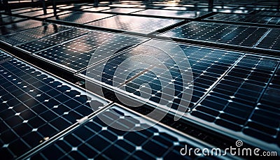 Clean solar energy powers industry futuristic factories generated by AI Stock Photo