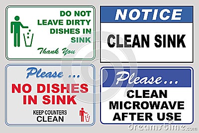 Clean sticker notices Stock Photo