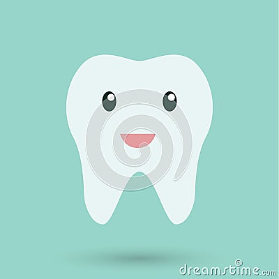 Clean Teeth on blue background icon Stock Photo