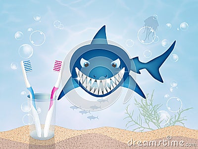 Clean teeth Cartoon Illustration