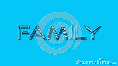 Water color Family text design. Stock Photo