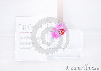 Clean towel and empty blank for your text Stock Photo