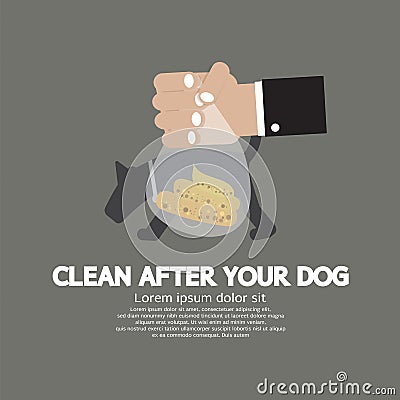 Clean Up After The Dog. Vector Illustration