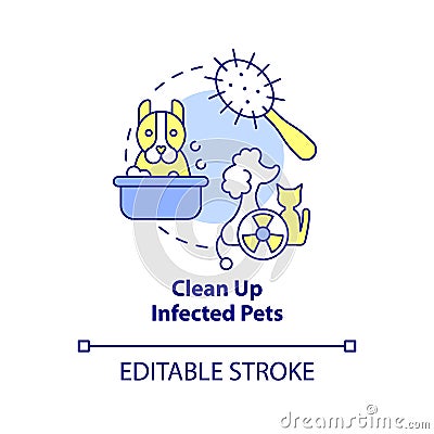 Clean up infected pets concept icon Vector Illustration