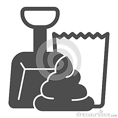 Clean up after your pet solid icon, animal hospital concept, Pick up after your dog sign on white background, cartoon Vector Illustration