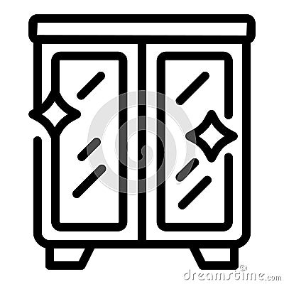 Clean wardrobe icon outline vector. Dirty apartment Vector Illustration