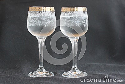 Two glasses with clean, cold water 0078 Stock Photo