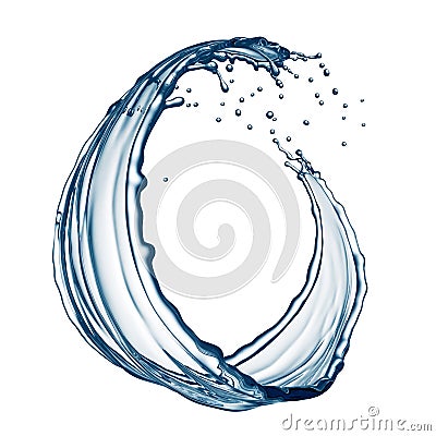 Clean Water Curved Splash Stock Photo