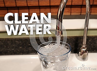 Clean Water Testing Pure Quality Drinking Faucet Tap Stock Photo