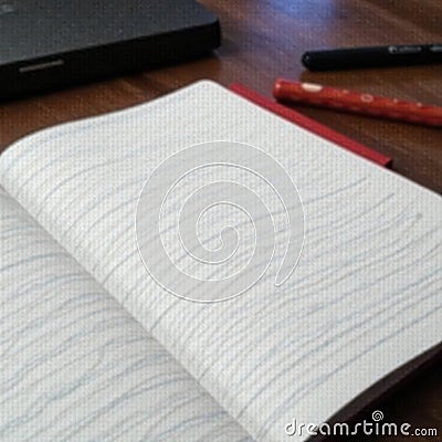 Clean white gridded notebook page, ready for notes , list, notepad Cartoon Illustration