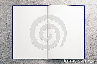 Clean white notepad on concrete surface Stock Photo