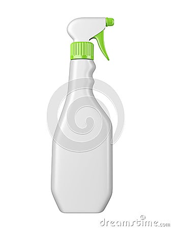 Clean white plastic bottl with detergent Stock Photo