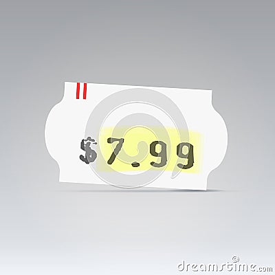 Clean white price tag Vector Illustration