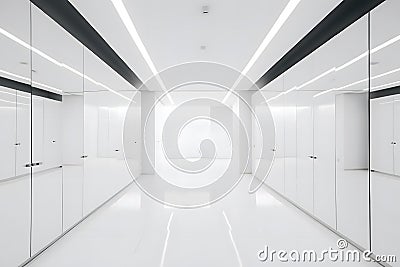 Clean white Public Washroom WC. Neural network AI generated Stock Photo