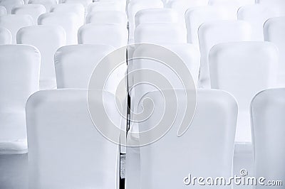 Clean white seats Stock Photo