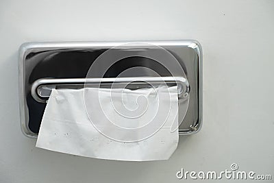 Clean white tissue paper dispenser Stock Photo