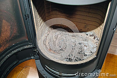 Clean wood burning stove Stock Photo