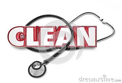 Clean Word Red 3d Letters Doctor Stethoscope Test Checkup Exam P Stock Photo