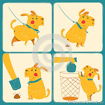 Clean after your dog Vector Illustration