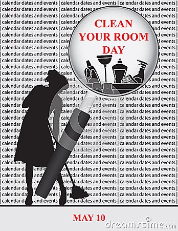 Clean Your Room Day Vector Illustration
