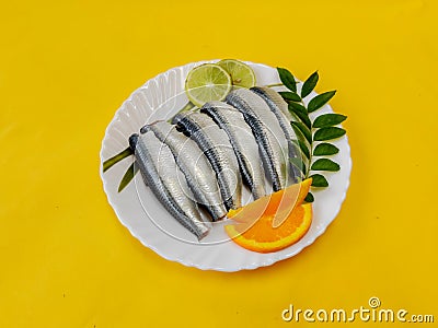Cleaned and ready to cook fresh indian oil sardine Stock Photo