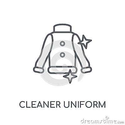 Cleaner Uniform linear icon. Modern outline Cleaner Uniform logo Vector Illustration