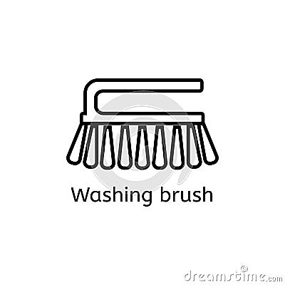 Cleaning brush simple line icon. Vector Illustration