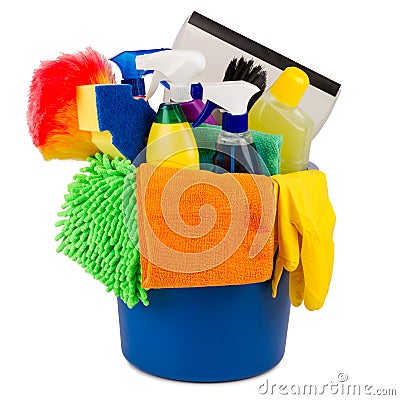 Cleaning bucket Stock Photo