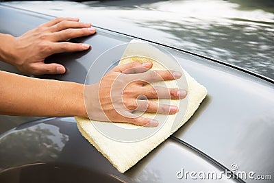 Cleaning the car Stock Photo