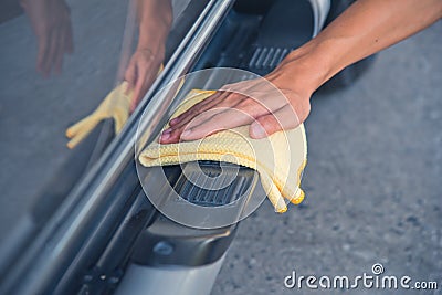 Cleaning the car Stock Photo