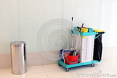 Cleaning Cart Stock Photo