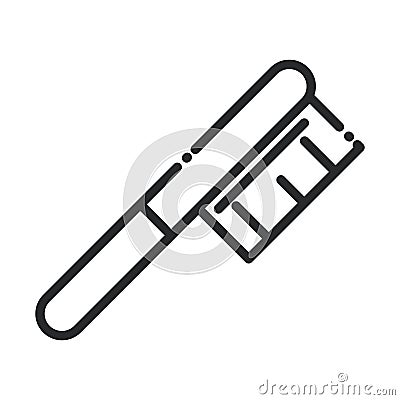 Cleaning, clothes brush laundry equipment domestic hygiene line style icon Vector Illustration
