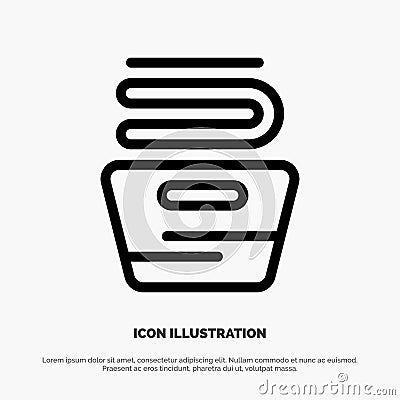 Cleaning, Clothes, Housekeeping, Washing Line Icon Vector Vector Illustration