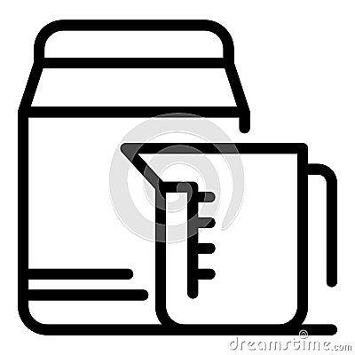 Cleaning clothes powder icon, outline style Vector Illustration