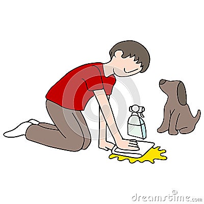 Cleaning Dog Mess Vector Illustration