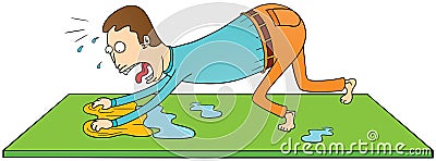 Cleaning floor Vector Illustration