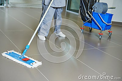 Cleaning floor Stock Photo