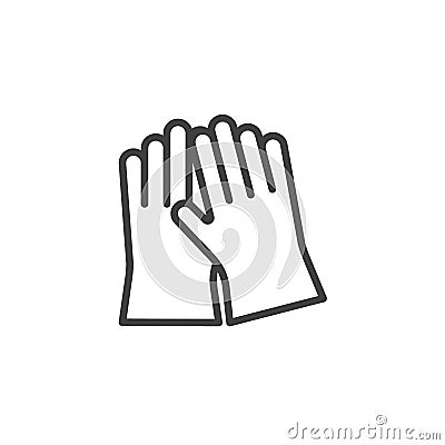 Cleaning gloves line icon Vector Illustration