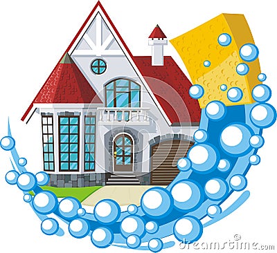 Cleaning house Vector Illustration