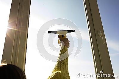 Cleaning of houses and apartments professional services disinfection cleanliness concept close up Editorial Stock Photo
