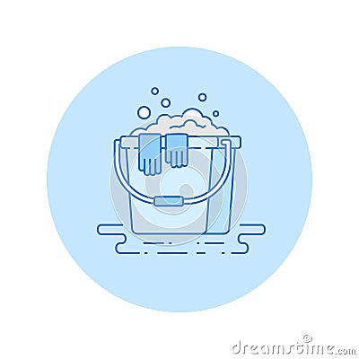 Cleaning icon in lineart style Vector Illustration