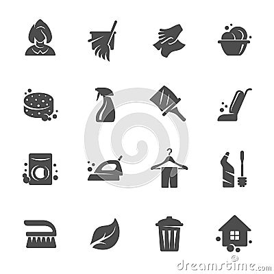 Cleaning icon set Vector Illustration