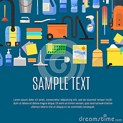 Cleaning icons on banner vector illustration Vector Illustration