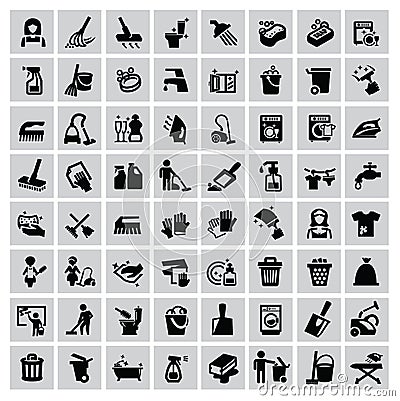 Cleaning icons Vector Illustration