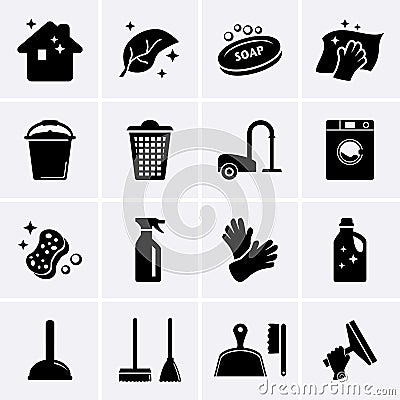Cleaning icons Vector Illustration