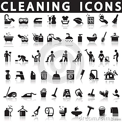 Cleaning icons Vector Illustration