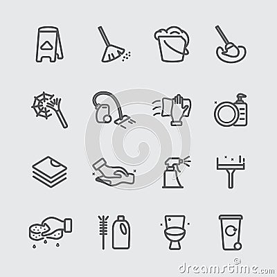 Cleaning line icon Vector Illustration