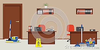 Cleaning in the office Vector Illustration