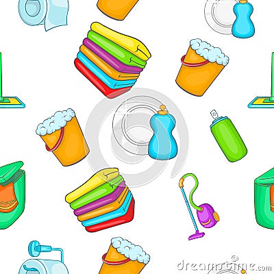 Cleaning pattern, cartoon style Vector Illustration